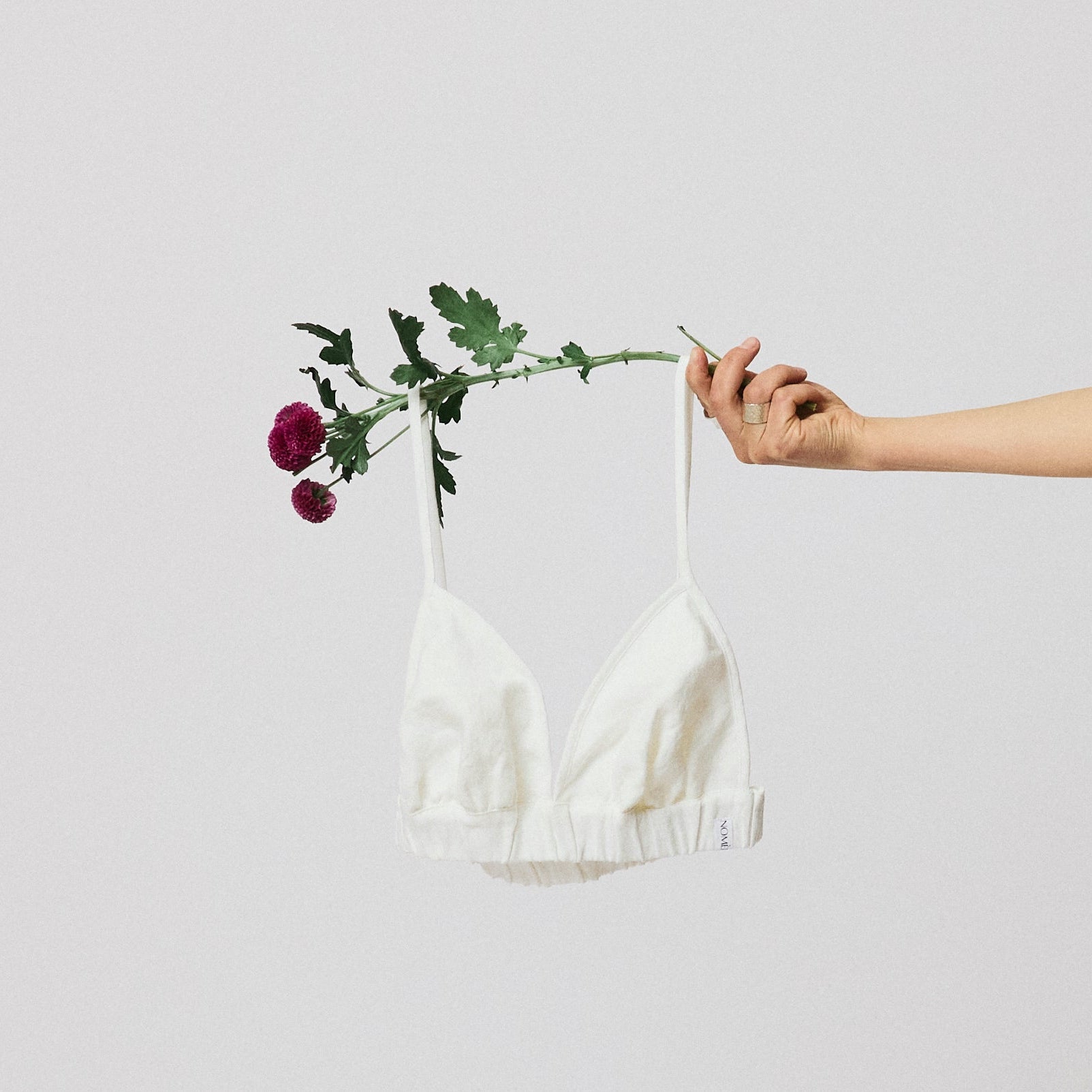 Selene linen bralette, a bra and bikini top, by NOMÈI