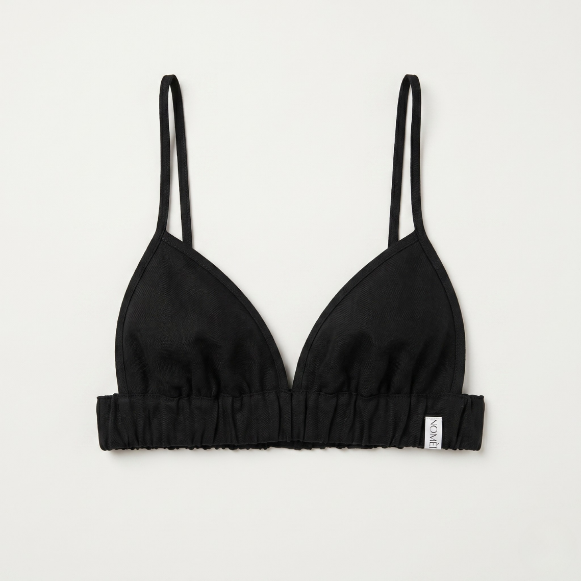 Selene linen bralette, a bra and bikini top, by NOMÈI