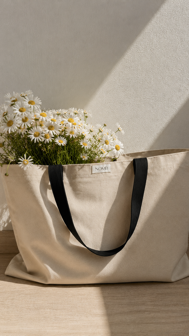 NOMÈI oversized cotton shopping tote