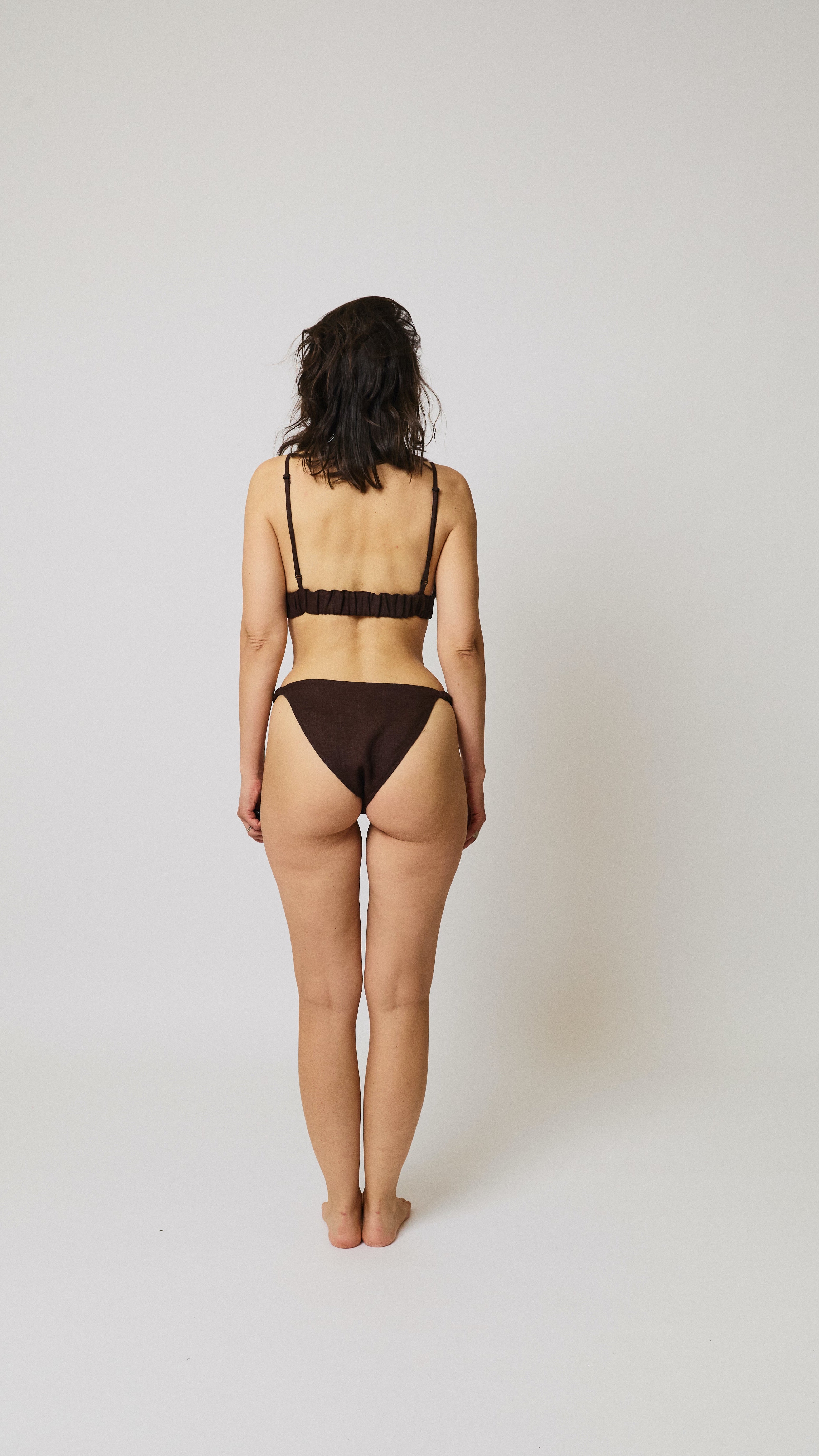 Selene linen bralette, a bra and bikini top, by NOMÈI