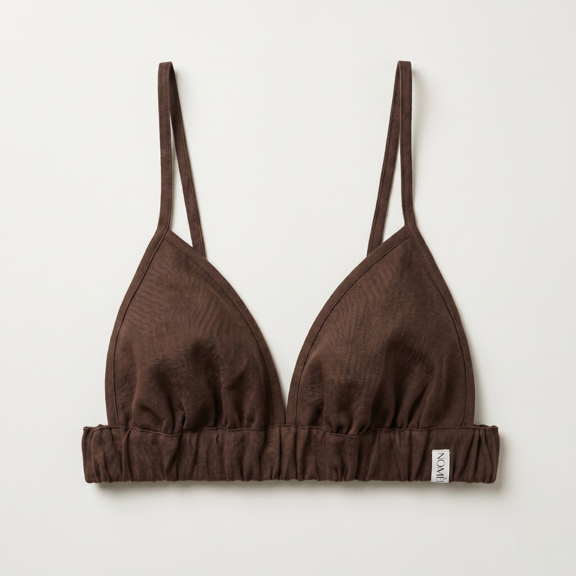 Selene linen bralette, a bra and bikini top, by NOMÈI